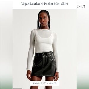 Abercrombie & Fitch Black Leather Mini Skirt